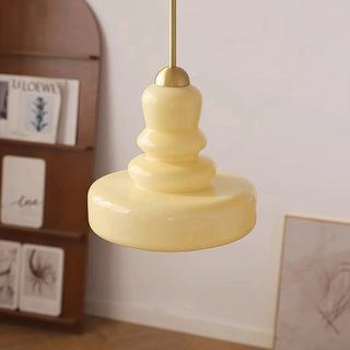 Bauhaus pendant with colorful gourd glass shade