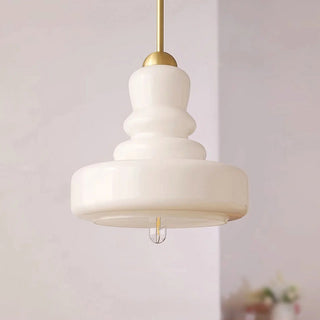 Pendentif gourde colorée – Suspension Bauhaus avec finition verre et laiton