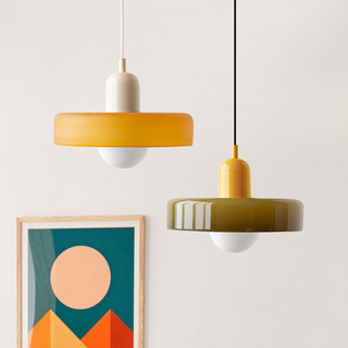 Modern Glass Pendant Light - Small LED Hanging Lamp for Kitchen Island
