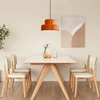 Vintage mid-century orange pendant for dining room