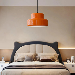 Orange mid-century pendant lamp — retro dining fixture