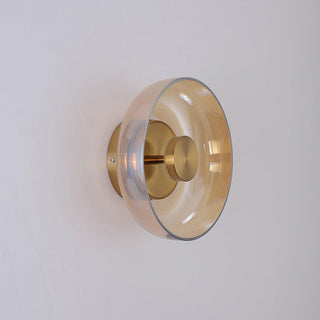 Iron frame clear glass round wall sconce — modern LED