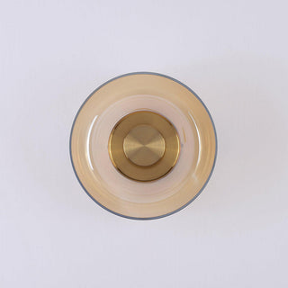 Clear glass round LED wall lamp iron frame — modern sconce