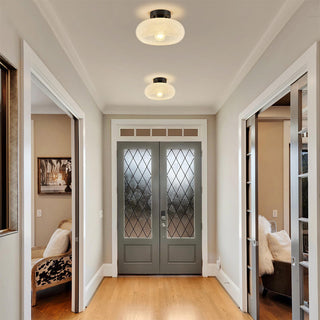 Semi-flush luxury ceiling lamp glass – indoor close-up