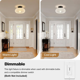 Glass indoor ceiling lamp luxury – semi-flush installed