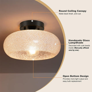 Indoor glass luxury ceiling light – semi-flush mount fixture