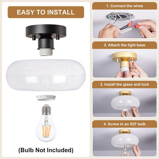 Luxury glass semi-flush ceiling fixture – living room lamp