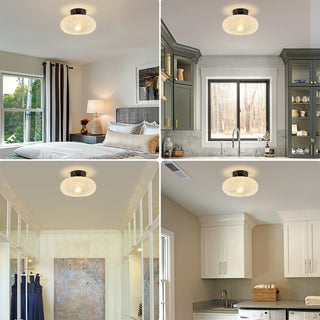 Semi-flush indoor glass ceiling light – luxury detail view
