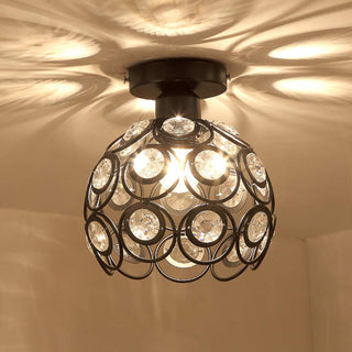 Elegant hallway ceiling lamp gold crystal – glass iron