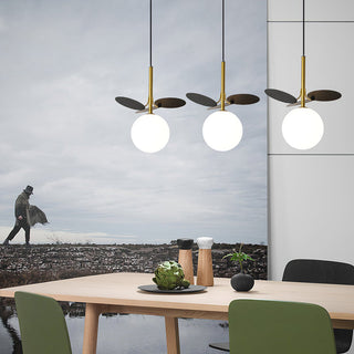 Frosted glass pendant close-up — Bauhaus globe modern ceiling lamp