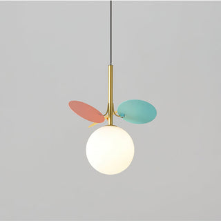 Frosted globe pendant side angle — Bauhaus modern ceiling lamp