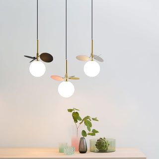 Bauhaus frosted globe pendant side view — modern adjustable fixture