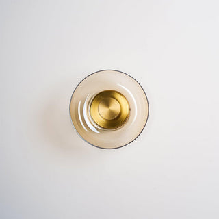 Modern round clear LED glass wall sconce — iron frame