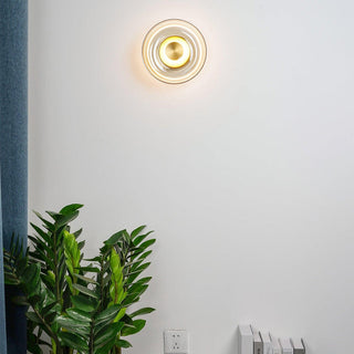 Modern glass round wall sconce clear — iron LED fixture