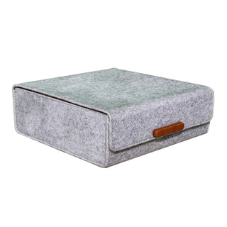 burnished desk organizer 7-piece set suede interior leather inserts detail