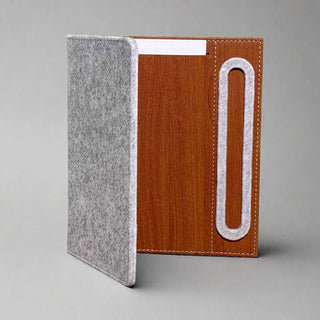 burnished desk organizer 7-piece set suede interior leather inserts angle view