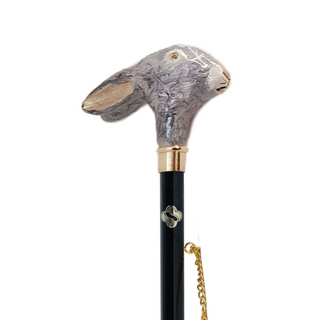 gold-plated rabbit handle 24K brass long handle handmade Italian luxury shoehorn close-up