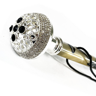 silver-plated long handle handmade Italian luxury shoehorn side view