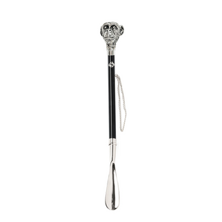 silver-plated monkey handle gift box long handle handmade Italian luxury shoehorn side view