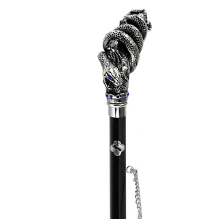 silver-plated snake design long handle handmade Italian luxury shoehorn close-up