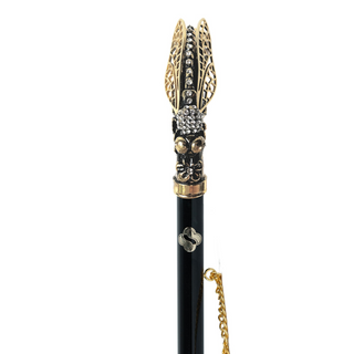 24K gold-plated dragonfly handle long handle handcrafted Italian luxury shoehorn close-up