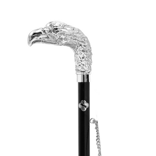 silver-plated eagle handle 53cm long handle handmade Italian luxury shoehorn close-up
