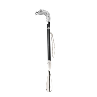 silver-plated eagle handle 53cm long handle handmade Italian luxury shoehorn side view