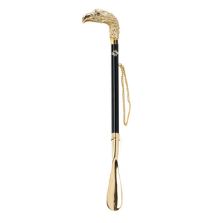 24K gold-plated long handle handcrafted Italian luxury shoehorn side view