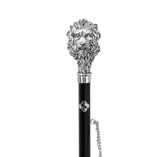 silver-plated lion handle handmade Italian luxury shoehorn close-up