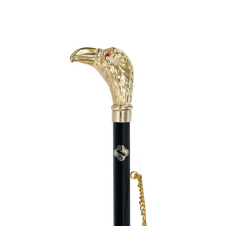 gold-plated brass grip 53cm long handle handcrafted Italian luxury shoehorn close-up