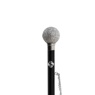 silver crystal embellished gift box handmade Italian luxury shoehorn close-up