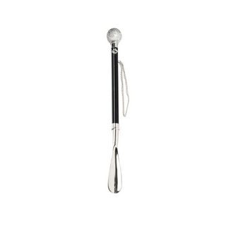 silver crystal embellished gift box handmade Italian luxury shoehorn side view
