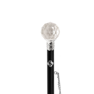 925 silver crystal knob handle handmade Italian luxury shoehorn close-up