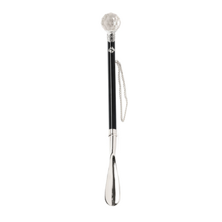 925 silver crystal knob handle handmade Italian luxury shoehorn side view