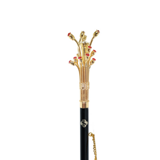 gold-plated crystal handle gift box long handle handmade Italian luxury shoehorn close-up