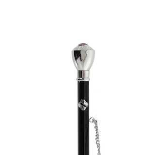 silver-plated crystal handle 53cm handmade Italian luxury shoehorn close-up