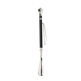 silver-plated crystal handle 53cm handmade Italian luxury shoehorn side view