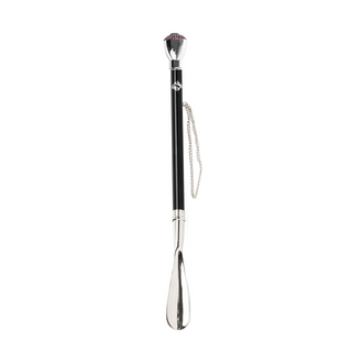 925 silver amethyst knob handle handmade Italian luxury shoehorn side view
