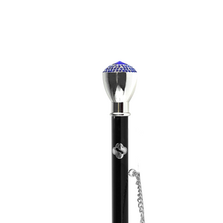 925 silver-plated sapphire crystals handle handmade Italian luxury shoehorn close-up