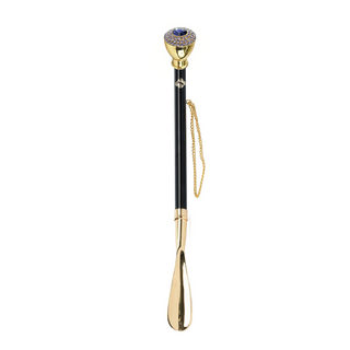 24K gold tanzanite handle handmade Italian luxury shoehorn side view