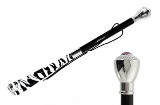 silver-plated Swarovski crystals handmade Italian luxury shoehorn front view