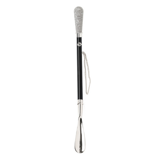silver-plated brass 53cm gift box handmade Italian designer luxury shoehorn side view