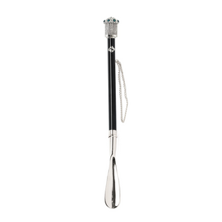dark blue crystal handle handmade Italian designer luxury shoehorn side view