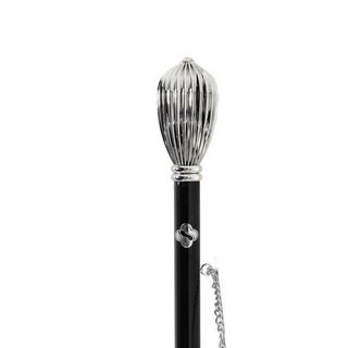 silver-plated drop shaped handle handmade Italian luxury shoehorn close-up