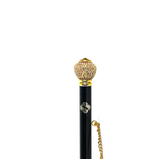 24K gold-plated long handle handcrafted Italian luxury shoehorn close-up