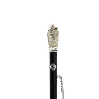 silver-plated crystal handle handmade Italian designer luxury shoehorn close-up
