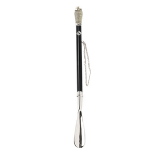 silver-plated crystal handle handmade Italian designer luxury shoehorn side view
