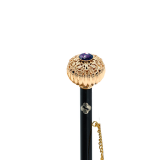 gold-plated amethyst handle long handle handmade Italian luxury shoehorn close-up