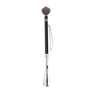 silver-plated red crystal handle 53cm long handle handmade Italian luxury shoehorn side view