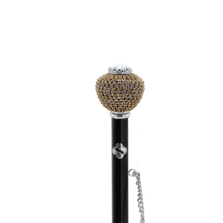 silver-plated topaz crystal handle handmade Italian designer luxury shoehorn close-up